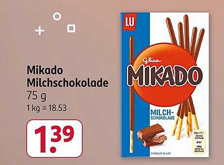 Mikado Milchschokolade 75 g