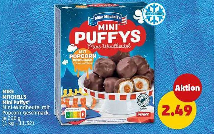 Mike Mitchell's Mini Puffys Mini-Windbeutel mit Popcorn-Geschmack, 220 g