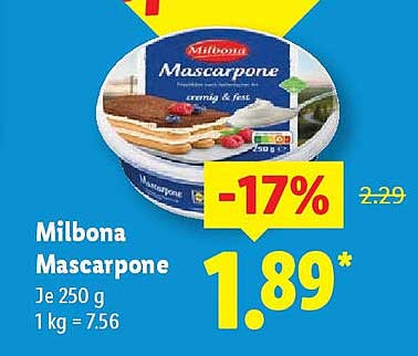 Milbona Mascarpone 250 g – Cremig & Fein