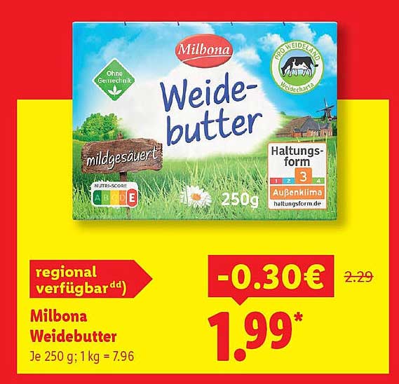 Milbona Weidebutter 250g