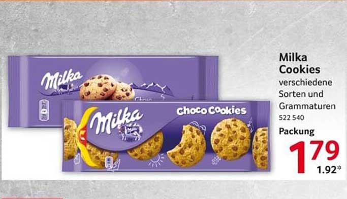 Milka Cookies verschiedene Sorten und Grammaturen
