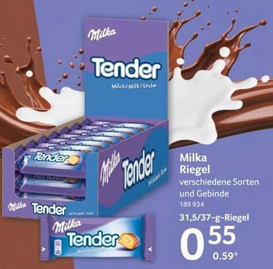 Milka Riegel - verschiedene Sorten und Gebinde
