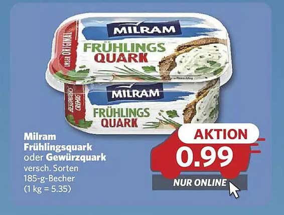 Milram Frühlingsquark oder Gewürzquark, 185-g-Becher
