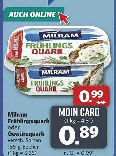 Milram Frühlingsquark oder Gewürzquark - verschiedene Sorten