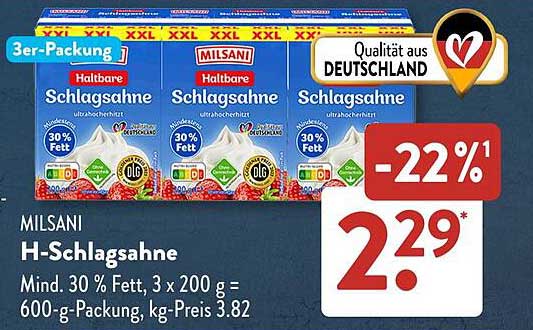 MILSANI H-Schlagsahne 3er-Packung