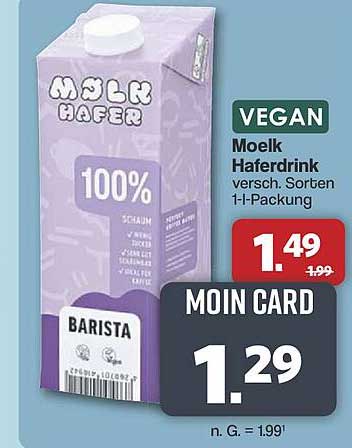 Moelk Haferdrink 1-l-Packung, verschiedene Sorten