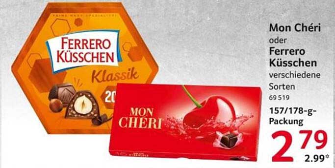 Mon Chéri oder Ferrero Küsschen – verschiedene Sorten