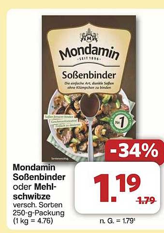 Mondamin Soßenbinder oder Mehlschwitze 250 g-Packung