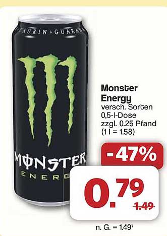 Monster Energy 0,5 l Dose – verschiedene Sorten