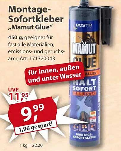 Montage-Sofortkleber "Mamut Glue" 450 g