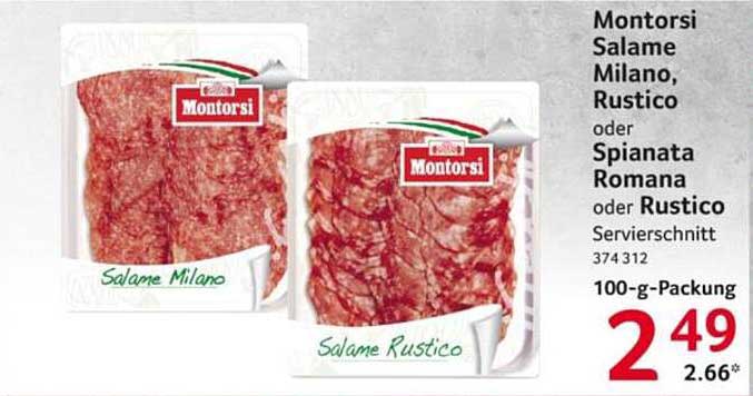 Montorsi Salame Milano, Rustico oder Spanita Romana Servierschnitt