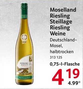 Moselland Riesling Steillage halbtrocken 0,75 l Flasche
