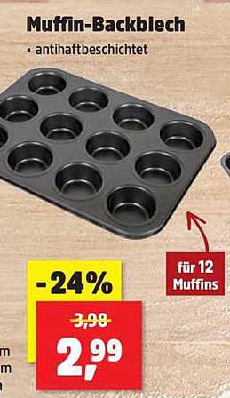 Muffin-Backblech – antihaftbeschichtet für 12 Muffins