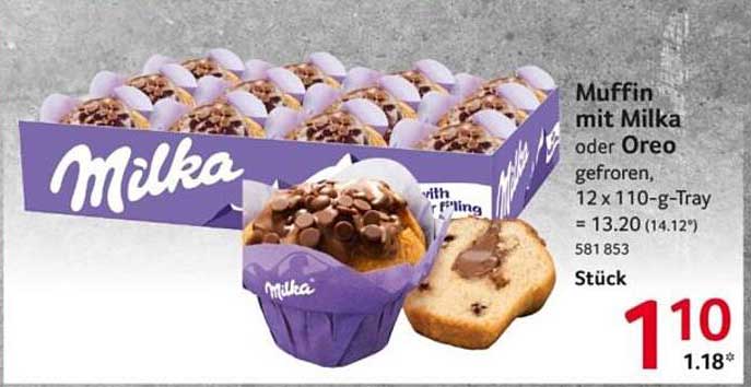 Muffin mit Milka oder Oreo - gefroren 12 x 110-g-Tray