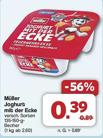 Müller Joghurt mit der Ecke Feuerwerkekse 135-150 g