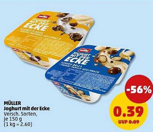 MÜLLER Joghurt mit der Ecke - Vielseitige Sorten für den Genuss