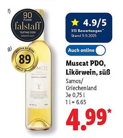 Muscat PDO, Likörwein, süß
