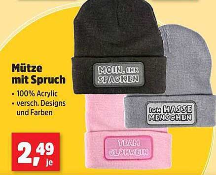 Mütze mit Spruch