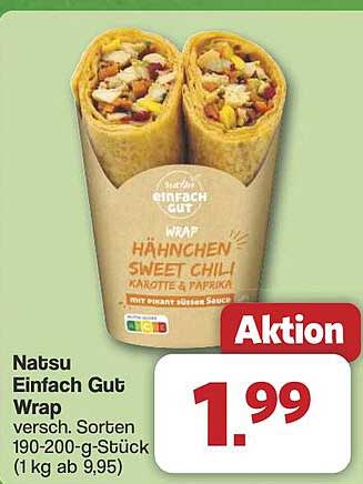 Natsu Einfach Gut Wrap - Hähnchen Sweet Chili mit Karotte & Paprika