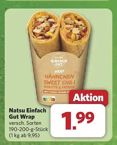 Natsu Einfach Gut Wrap verschiedene Sorten 190-200 g – Hähnchen Sweet Chili