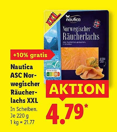 Nautica ASC Norwegischer Räucherlachs XXL