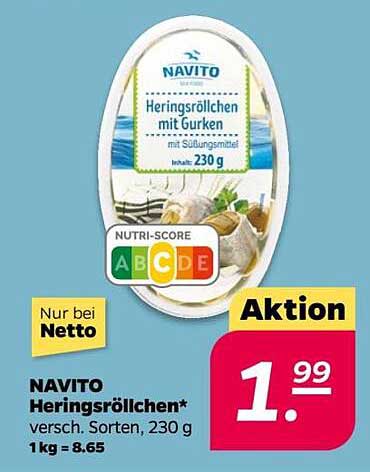 NAVITO Heringsröllchen mit Gurken, 230 g