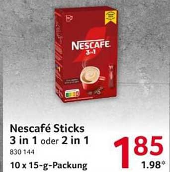 Nescafé Sticks 3 in 1 oder 2 in 1
