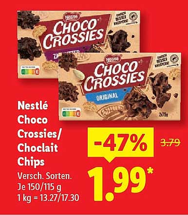Nestlé Choco Crossies/Choclit Chips – Jetzt im Angebot!