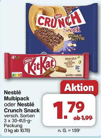 Nestlé Multipack oder Nestlé Crunch Snack - Aktion