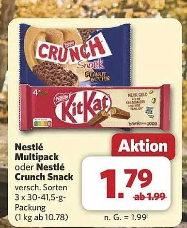 Nestlé Multipack oder Nestlé Crunch Snack – Verschiedene Sorten