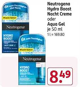 Neutrogena Hydro Boost Nacht Creme oder Aqua Gel 50 ml