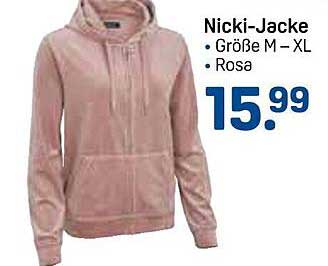 Nicki-Jacke in Rosa – Größe M bis XL