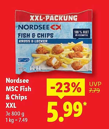 Nordsee MSC Fish & Chips XXL 800 g