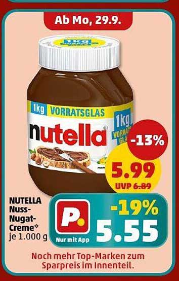 NUTELLA Nuss-Nugat-Creme 1 kg Vorratsglas
