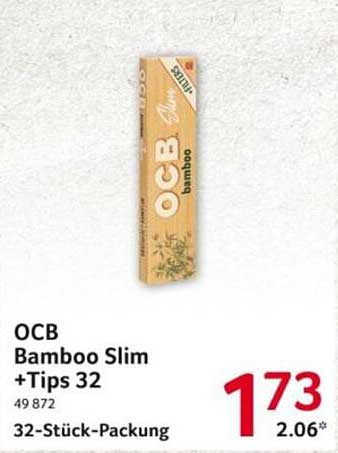OCB Bamboo Slim + Tips 32 Stück