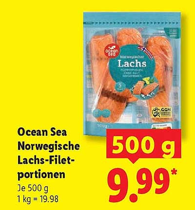 Ocean Sea Norwegische Lachs-Filet-Portionen