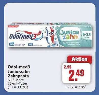 Odol-med3 Juniorzahn Zahnpasta 6-13 Jahre 75-ml-Tube