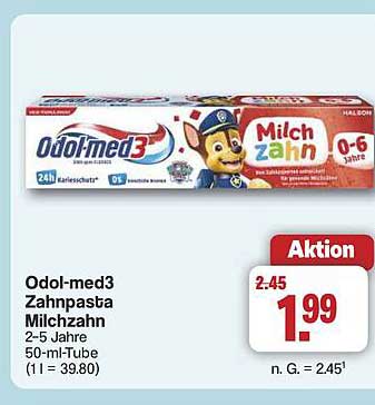 Odol-med3 Zahnpasta Milchzahn 2-5 Jahre 50-ml-Tube