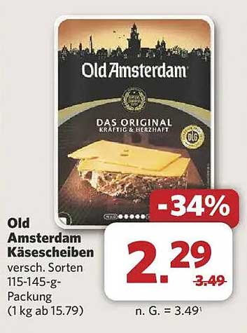 Old Amsterdam Käsescheiben - Verschiedene Sorten 115-145 g