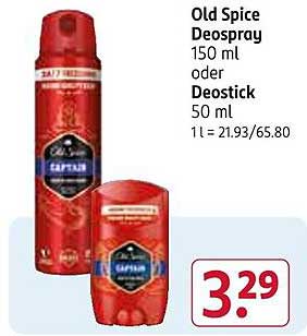 Old Spice Deospray 150 ml oder Deostick 50 ml