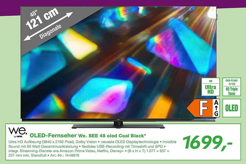 OLED-Fernseher We. SEE 48 oled Coal Black*