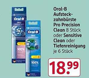 Oral-B Aufsteckzahnbürste Pro Precision Clean 8 Stück oder Sensitive Clean oder Tiefenreinigung je 6 Stück