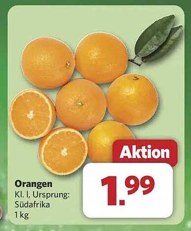 Orangen Kl. I, Ursprung: Südafrika 1 kg