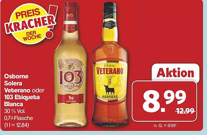 Osborne Solera Veterano oder 103 Etiqueta Blanca 0,7L