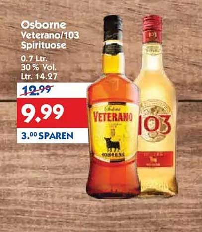 Osborne Veterano/103 Spirituose 0,7 Ltr.