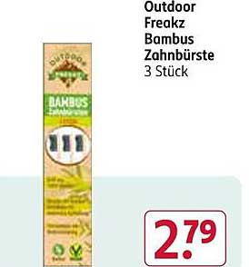 Outdoor Freakz Bambus Zahnbürste 3 Stück