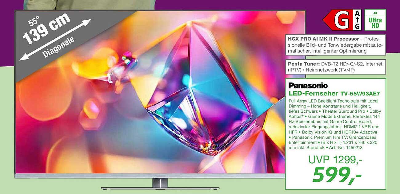 Panasonic LED-Fernseher TV-55W93AE7