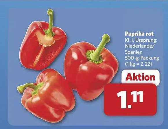 Paprika rot 500-g-Packung
