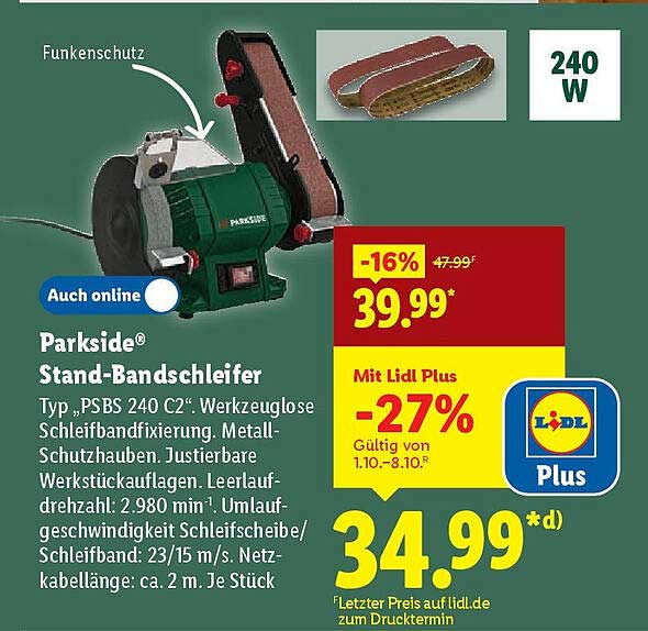 Parkside® Stand-Bandschleifer Typ PSBS 240 C2