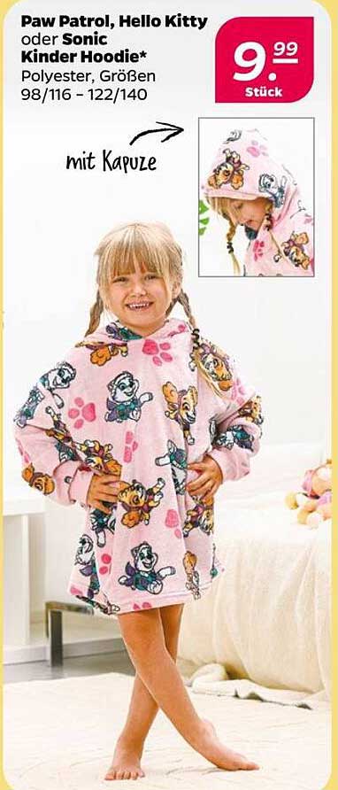 Paw Patrol, Hello Kitty oder Sonic Kinder Hoodie